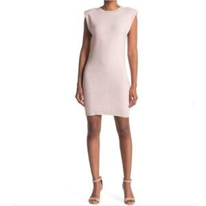 NWT Wayf Pink Sleeveless Ribbed Sweater Dress